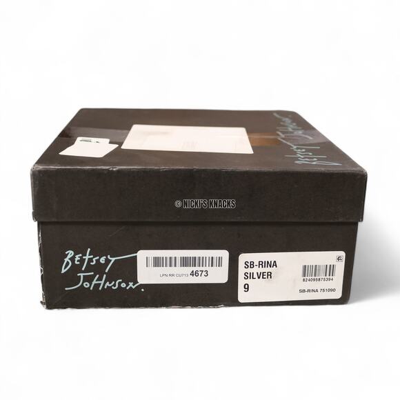 Betsey Johnson Rina Silver Rhinestone Crystal Block Heel Sandals Size 9 - Picture 10 of 10